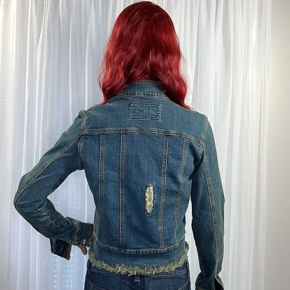 Yonique Embellished Denim Jacket Junior L - Picture 8 of 11